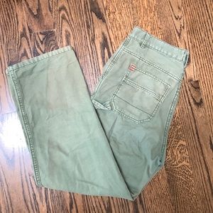 Urban Outfitters High Rise Green Carpenter Pants